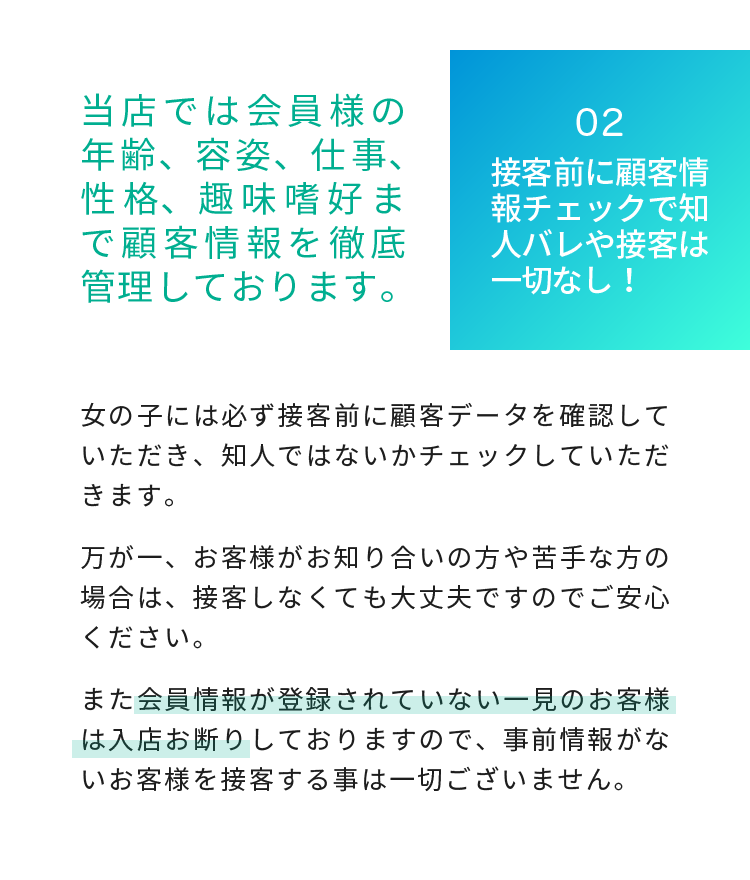 ポイント２顧客管理を徹底しております。